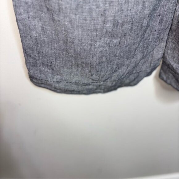 Athleta Women’s 8T Grey Pants Linen Pockets Drawstring Waist Flare Leisure - Picture 8 of 9